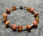 Preview: Armband  Perlen- orangetöne  (18cm)  Magnetverschluss